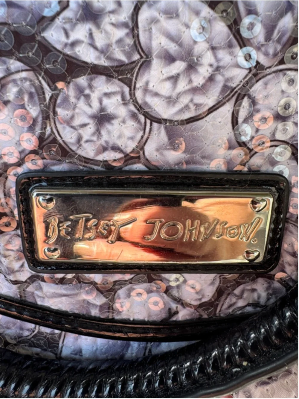 Betsey Johnson laptop bag with sequins